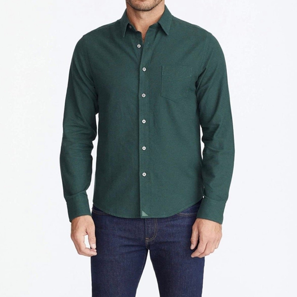 Untuckit Sherwood Solid Dark Green Flannel Regular Fit Shirt Xxl